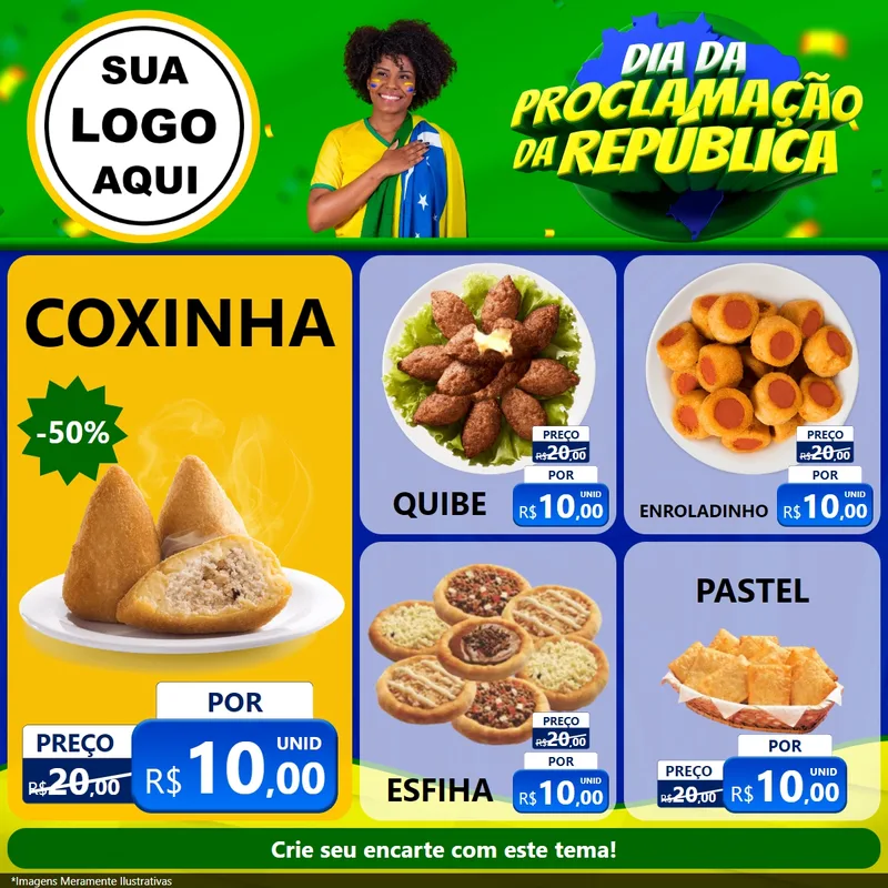 Modelo de Rede Social para Feed Facebook com o tema Dia Da Proclamação Da República para Salgadaria