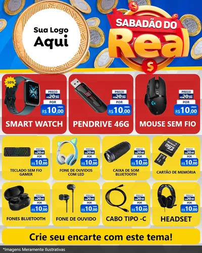 Modelo de Rede Social para Feed Instagram com o tema Sabadão do Real para Informática