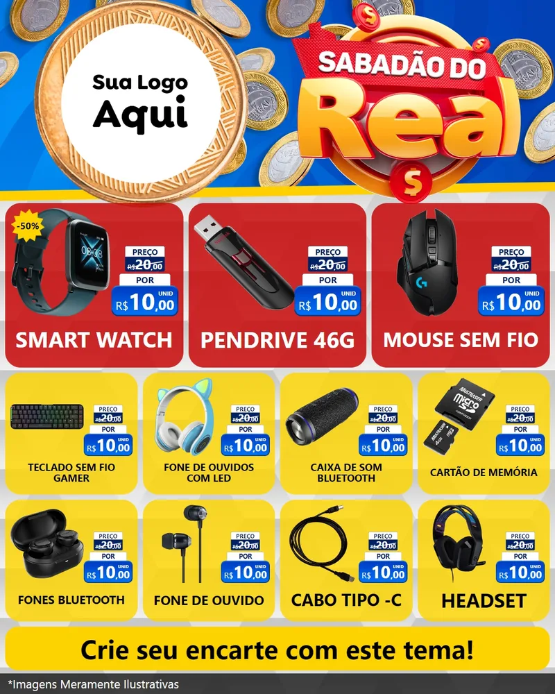 Modelo de Rede Social para Feed Instagram com o tema Sabadão do Real para Informática