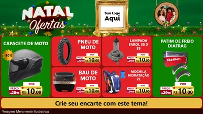 Modelo de TV para TV Horizontal com o tema Natal de Ofertas para Moto peças
