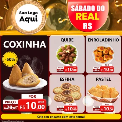 Modelo de Rede Social para Feed Facebook com o tema Sábado do Real para Salgadaria