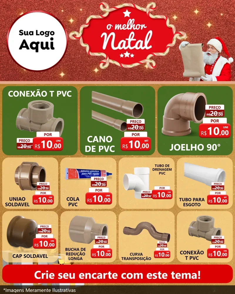 Modelo de Rede Social para Feed Instagram com o tema O Melhor Natal para Tubos e conexões