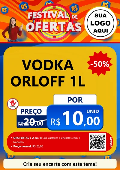 Modelo de Cartaz para Cartaz A4 Vertical com o tema Festival de Ofertas para Distribuidora de bebidas