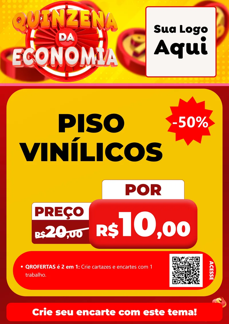 Modelo de Cartaz para Cartaz A4 Vertical com o tema Quinzena Da Economia para Material para Construção
