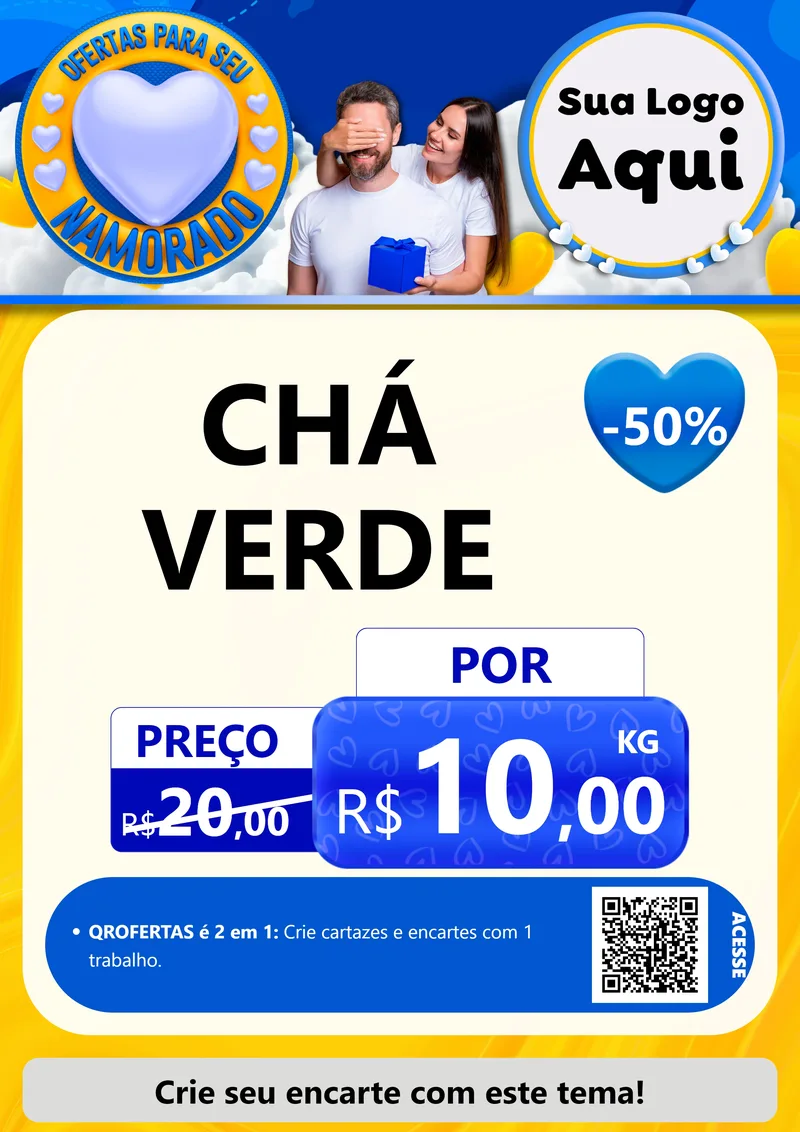 Modelo de Cartaz para Cartaz A4 Vertical com o tema Ofertas Para Seu Namorado para Produtos Naturais
