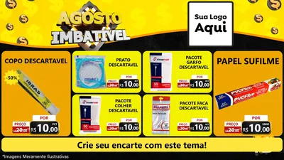 Modelo de TV para TV Horizontal com o tema Agosto Imbatível para Embalagens