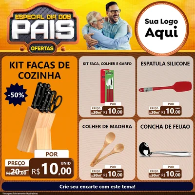 Modelo de Rede Social para Feed Facebook com o tema Especial Dia dos Pais para Utilidades Domésticas