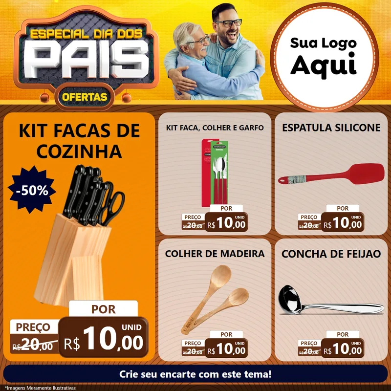Modelo de Rede Social para Feed Facebook com o tema Especial Dia dos Pais para Utilidades Domésticas