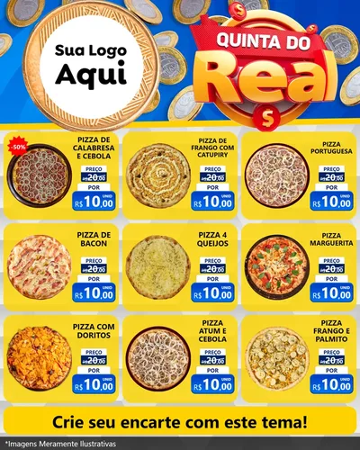 Modelo de Rede Social para Feed Instagram com o tema Quinta do Real para Pizzaria