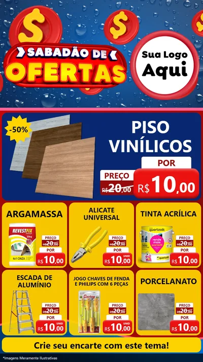 Modelo de Rede Social para Stories com o tema Sabadão de Ofertas para Material para Construção
