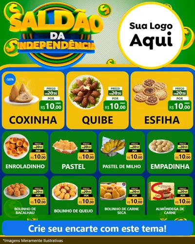 Modelo de Rede Social para Feed Instagram com o tema Saldão da Indepêndencia para Salgadaria