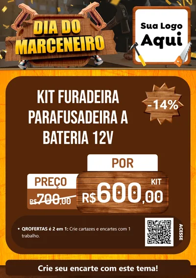 Modelo de Cartaz para Cartaz A4 Vertical com o tema Dia do Marceneiro para Maquinas e Ferramentas