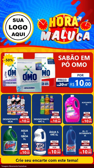 Modelo de Rede Social para Stories com o tema Hora Maluca para Produtos de Limpeza