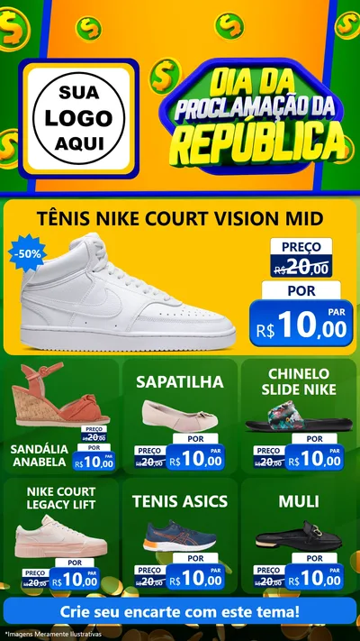 Modelo de Rede Social para Stories com o tema Dia Da Proclamação da República para Calçados