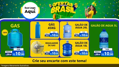 Modelo de TV para TV Horizontal com o tema Ofertas Semana do Brasil para Água e gás