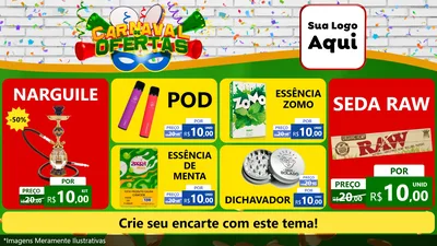 Modelo de TV para TV Horizontal com o tema Carnaval de Ofertas para Tabacaria