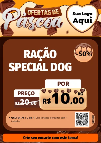 Modelo de Cartaz para Cartaz A4 Vertical com o tema Ofertas de Páscoa para Pet Shop