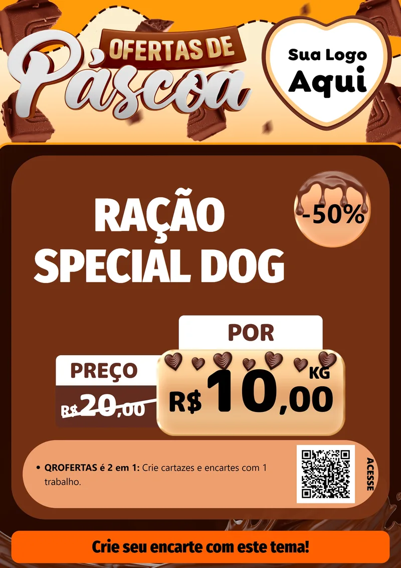 Modelo de Cartaz para Cartaz A4 Vertical com o tema Ofertas de Páscoa para Pet Shop