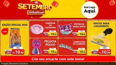 Modelo de TV para TV Horizontal com o tema Setembro Imbatível para Pet Shop