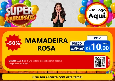 Modelo de Cartaz para Cartaz A4 Horizontal com o tema Super Inauguração para Bebês