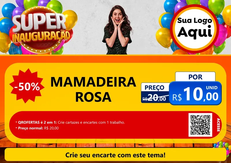 Modelo de Cartaz para Cartaz A4 Horizontal com o tema Super Inauguração para Bebês