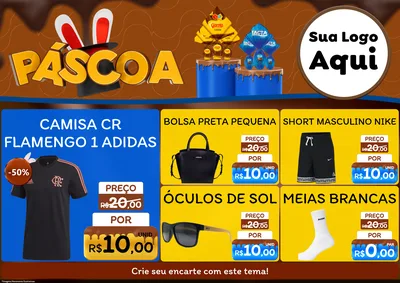 Modelo de Encarte para Encarte A4 Horizontal com o tema Páscoa para Roupas e acessórios
