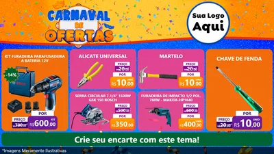 Modelo de TV para TV Horizontal com o tema Carnaval de Ofertas para Maquinas e Ferramentas