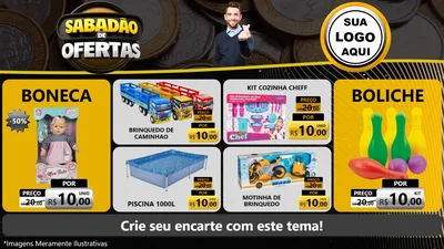 Modelo de TV para TV Horizontal com o tema Sabadão de Ofertas para Brinquedos