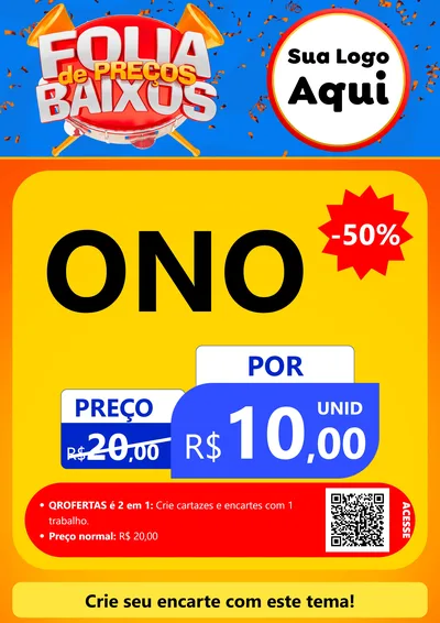 Modelo de Cartaz para Cartaz A4 Vertical com o tema Folia de Preços Baixos para Óticas