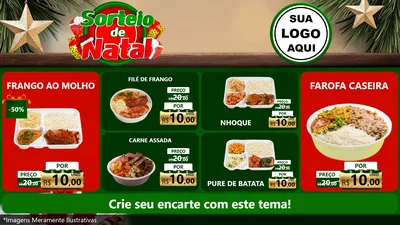 Modelo de TV para TV Horizontal com o tema Sorteio de Natal para Restaurante