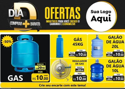Modelo de Encarte para Encarte A4 Horizontal com o tema Dia D Mais Economia para Água e gás