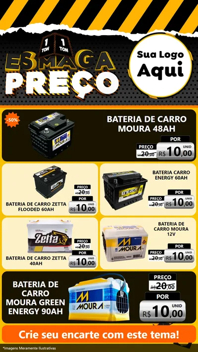 Modelo de TV para TV Vertical com o tema Esmaga Preço para Baterias Elétricas