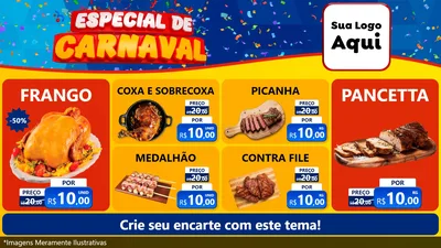 Modelo de TV para TV Horizontal com o tema Especial de Carnaval para Assados