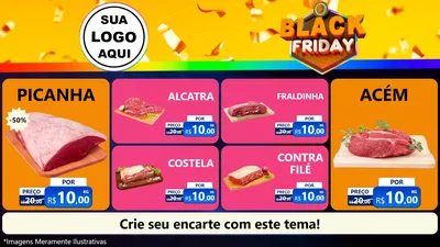 Modelo de TV para TV Horizontal com o tema Black Friday para Açougue