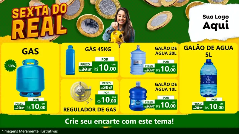 Modelo de TV para TV Horizontal com o tema Sexta do Real para Água e gás
