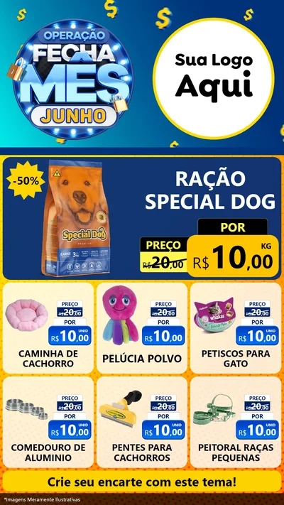 Modelo de Rede Social para Stories com o tema Operação Fecha Mês, Junho para Pet Shop