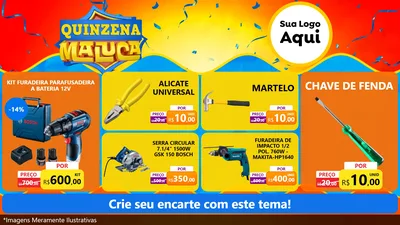 Modelo de TV para TV Horizontal com o tema Quinzena Maluca para Maquinas e Ferramentas