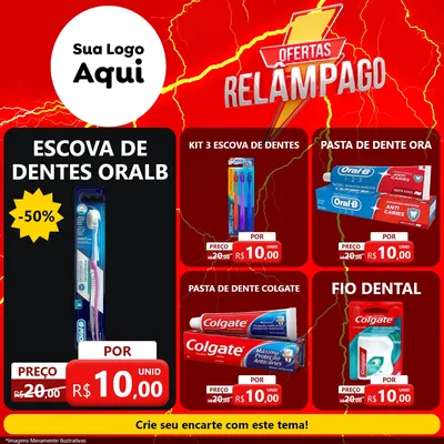 Modelo de Rede Social para Feed Facebook com o tema Ofertas Relâmpago para Higiene Pessoal