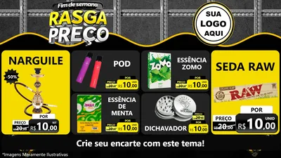 Modelo de TV para TV Horizontal com o tema Fim de Semana Rasga Preço para Tabacaria