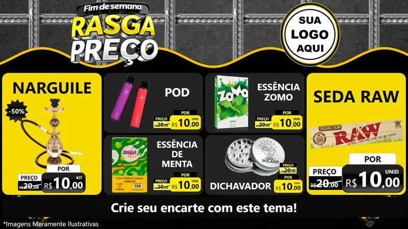 Modelo de TV para TV Horizontal com o tema Fim de Semana Rasga Preço para Tabacaria