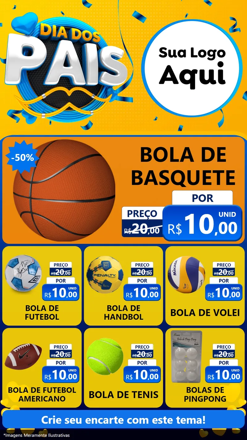Modelo de Rede Social para Stories com o tema Dia dos Pais para Artigos Esportivos