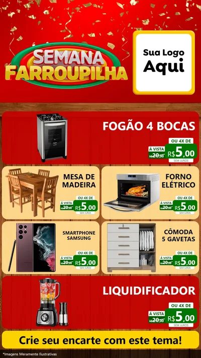 Modelo de TV para TV Vertical com o tema Semana Farroupilha para Móveis e Eletro