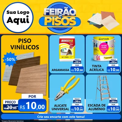Modelo de Rede Social para Feed Facebook com o tema Feirão de Pisos para Material para Construção