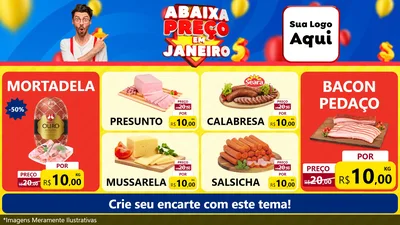 Modelo de TV para TV Horizontal com o tema Abaixa Preço em Janeiro para Frios e Laticínios