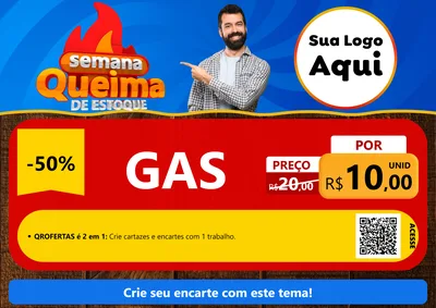 Modelo de Cartaz para Cartaz A4 Horizontal com o tema Semana Queima de Estoque para Água e gás
