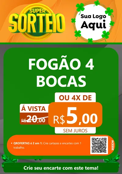 Modelo de Cartaz para Cartaz A4 Vertical com o tema Super Sorteio para Móveis e Eletro