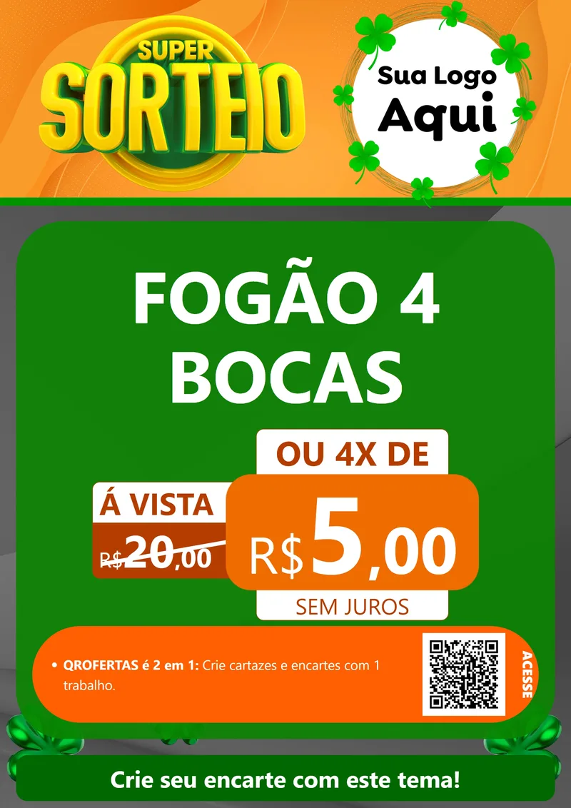 Modelo de Cartaz para Cartaz A4 Vertical com o tema Super Sorteio para Móveis e Eletro