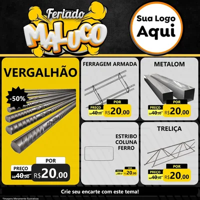 Modelo de Rede Social para Feed Facebook com o tema Feriado Maluco para Ferragens