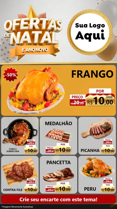 Modelo de Rede Social para Stories com o tema Ofertas De Natal E Ano Novo para Assados