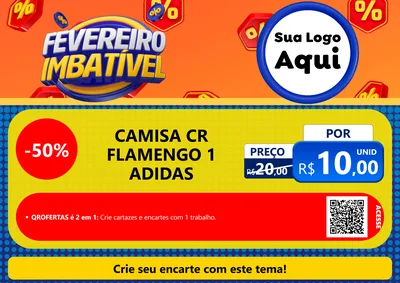 Modelo de Cartaz para Cartaz A4 Horizontal com o tema Fevereiro Imbatível para Roupas e acessórios